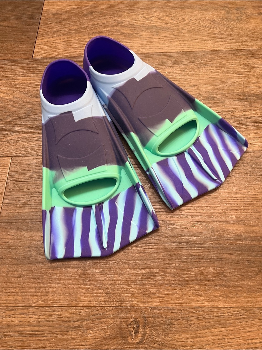 Kids Swim Fins in Purple, Mint & White